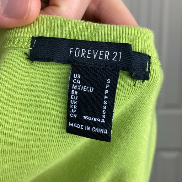 Forever 21 rhinestone strawberry baby tee - green cotton, women's sizing - Picture 5 of 7